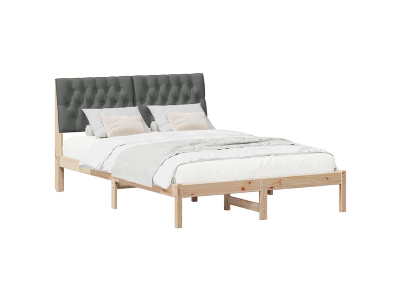  Lit double- lit adulte -  cadre de lit avec tête de lit rembourrée marron 160 x 200 cm  - Conforama B