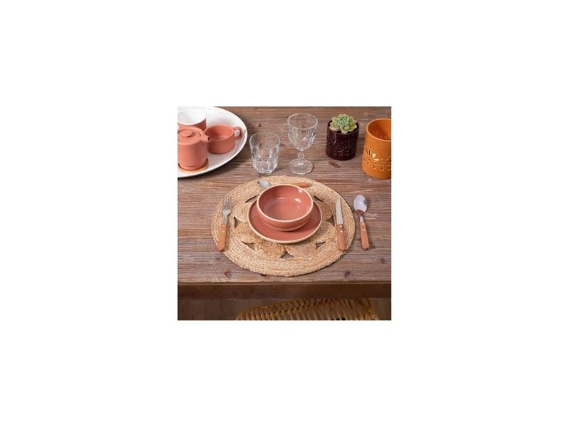  Atmosphera – set de table en jute ajouré ø 38 cm – protection contre taches et rayures – style rustique et élégant – facile à nettoyer  - Conforama C