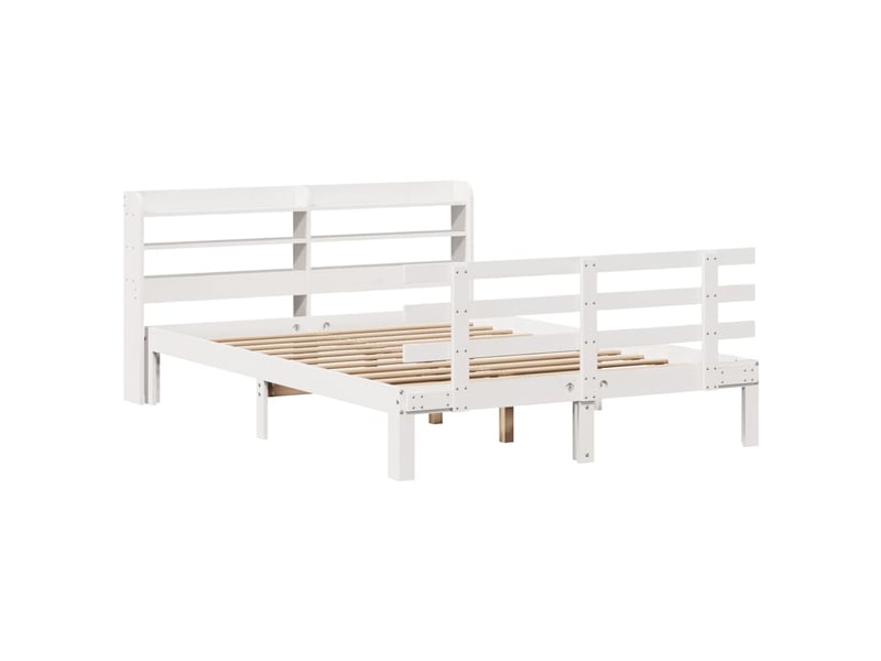  Lit double- lit adulte -  cadre de lit avec tête de lit sans matelas blanc 140x200 cm  - Conforama B