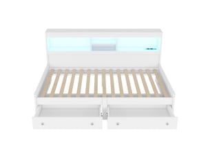 Lit banquette 90x200 cm <strong>OXEZA</strong>  <strong></strong> coloris blanc