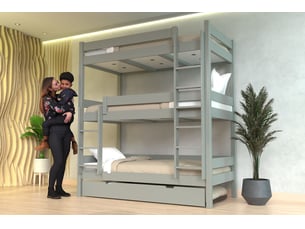 Lit superposé 80x200 cm ABC MEUBLES TRI482-G coloris gris