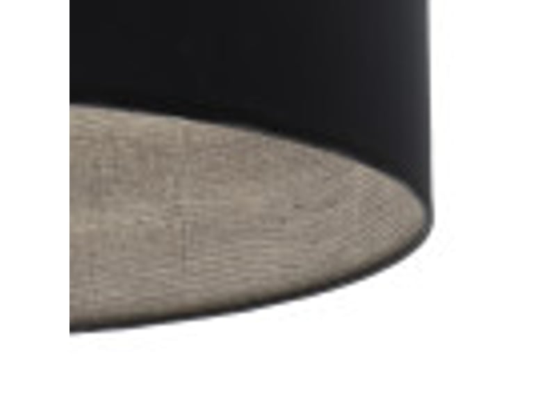 Fabrilamp tania lampe à poser noir effet bois gris, abat-jour textile effet bois, 1 x e14, 42 cm 188371009 - Conforama D