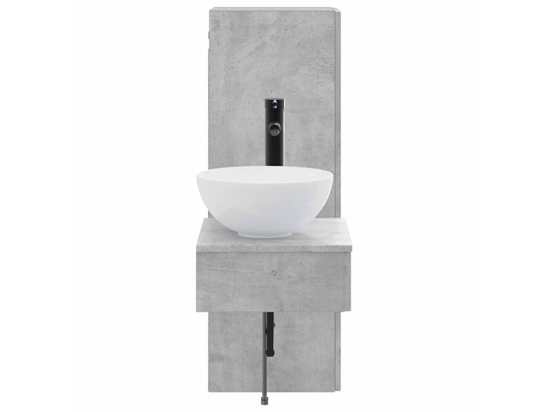Ensemble de mobilier de salle de bain 2 pcs gris béton shl9210 - Conforama D