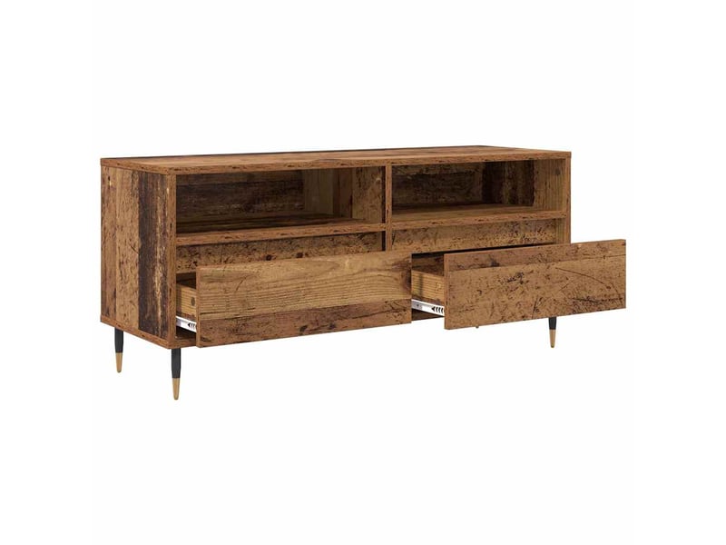  Meuble tv - banc tv - meuble de rangement avec tiroir bois ancien 100 x 34,5 x 44,5 cm  - Conforama E