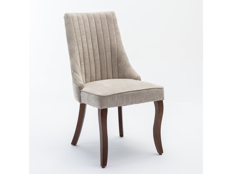  Lot de 2 chaises de salle à manger beige, pieds en bois massif W3223P339321 - Conforama B
