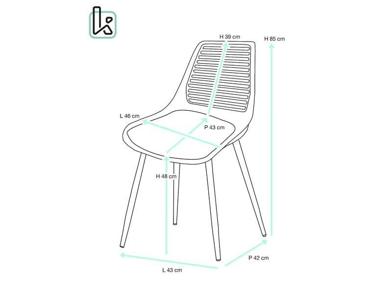  Lot de 2 chaises de cuisine vintage geos avec dossier ajouré, assise rembourrée blanc et gris  - Conforama R