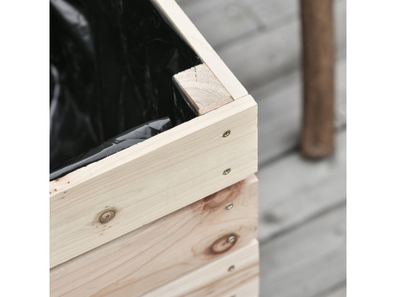  Jardinière surélevée 50 x 30 x 60 cm – naturel – lot de 4 modulable avec drainage pour plantes  - Conforama E