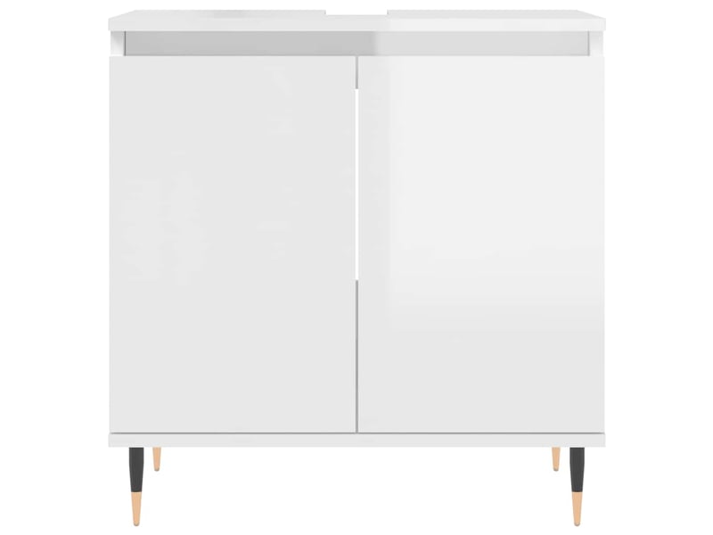  Amoire de salle de bain blanc brillant 58x33x60cm bois d'ingénierie shl288  - Conforama D