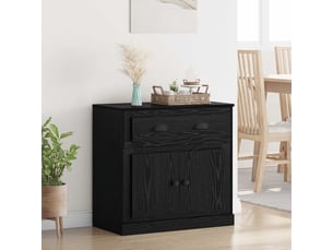 Buffet - haut armoire chêne noir 70 x 35,5 x 67,5 cm bois d'ingénierie