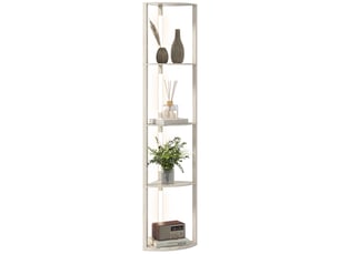 Lampadaire à 4 étagères, éclairage led réglable sur 3 niveaux, 41 x 29,5 x 163,5 cm, chêne
