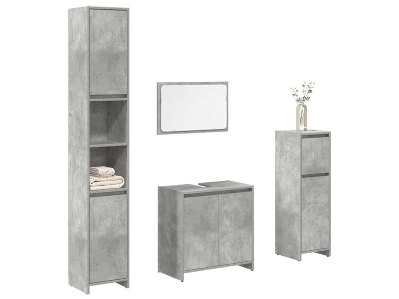  Ensemble de meubles de salle de bain 4 pcs gris béton cf63865  - Conforama B
