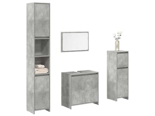 Ensemble de meubles de salle de bain 4 pcs gris béton cf63865