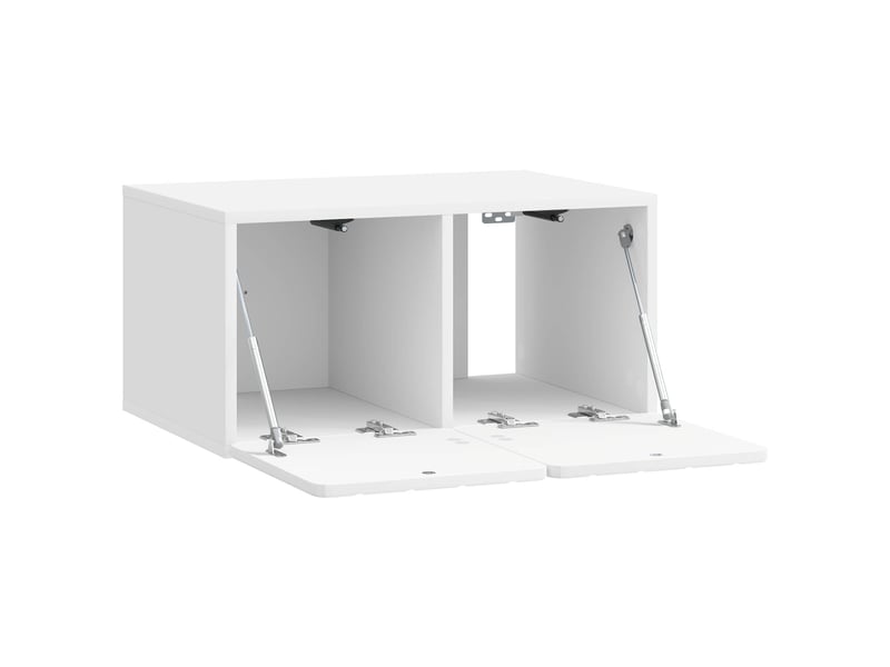  Meuble tv - banc tv - meuble de rangement mural 59,5 x 41 x 30 cm blanc brillant  - Conforama E