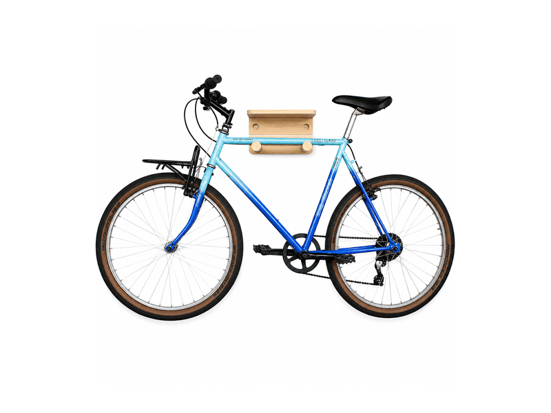 Support vélo mural woody en bois naturel 30 x 30 x 17 cm - Conforama A