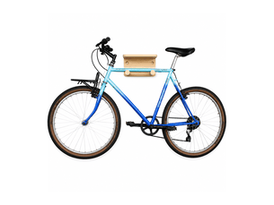 Support vélo ou trottinette mural woody en bois naturel 30 x 30 x 17 cm