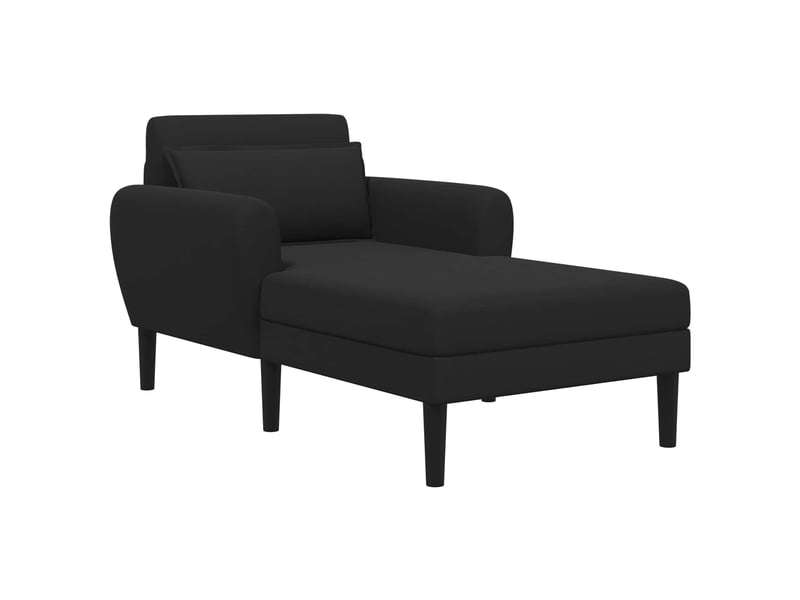  Vidaxl chaise longue noir velours granuleux  - Conforama A