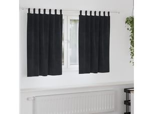 Lot de 2 rideaux, rideaux de fenêtre noir 140 x 140 cm velours cf44089