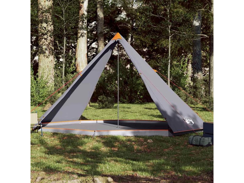  Tente de camping, tente familiale tipi 8 personnes gris et orange imperméable shl3217  - Conforama B