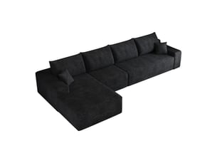 Canapé droit fixe <strong></strong> <strong></strong> 4 places Tissu noir