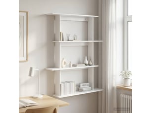 Étagère murale, étagère suspendue blanc 100 x 20 x 126 cm bois d'ingénierie cf42026