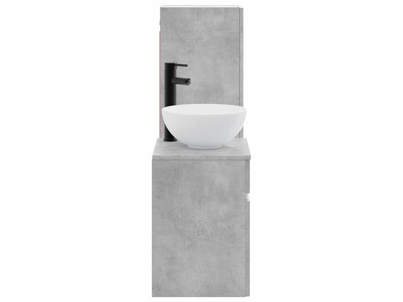  Ensemble de mobilier de salle de bain 2 pcs gris béton shl9672  - Conforama D
