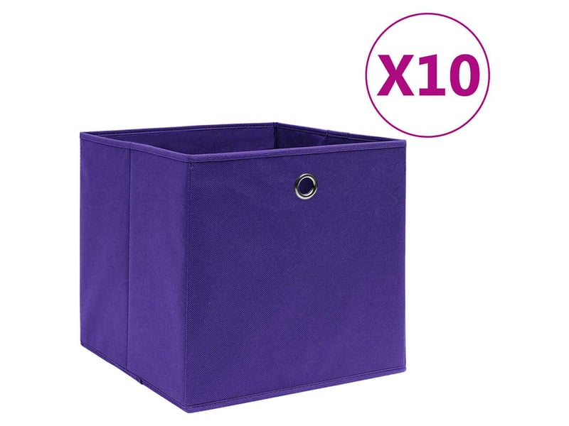  Boîtes de rangement 10 pcs tissu intissé 28x28x28 cm violet  - Conforama B