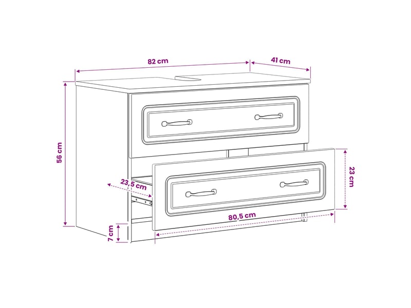  Meuble sous lavabo de salle de bain utrecht sonoma gris cf64939  - Conforama E