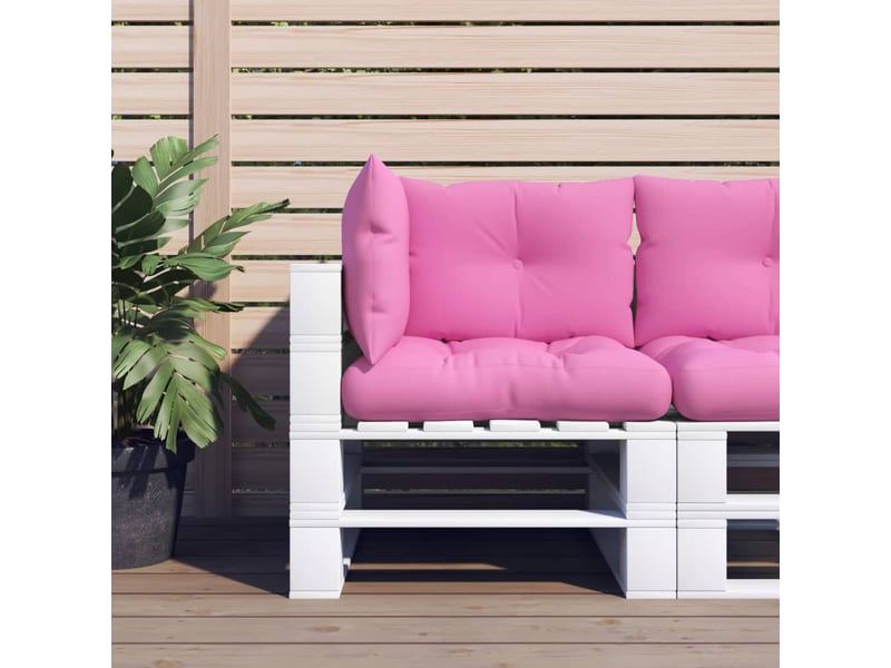  Lot de 3 coussins de palette, coussins de canapé rose tissu oxford cf59699  - Conforama B