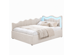 Lit banquette 90x200 cm FOERPL coloris beige
