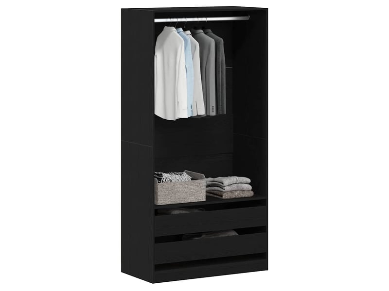  Armoire chambre, armoire de rangement chêne noir 100x50x200 cm bois d'ingénierie shl99502  - Conforama C