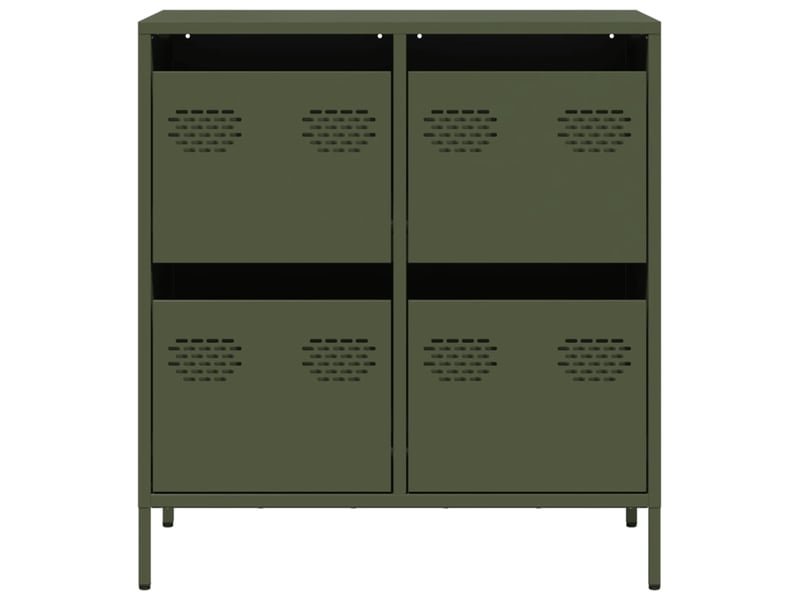  Buffet - bahut - meuble de rangement vert olive 68x39x73,5 cm acier laminé à froid  - Conforama E