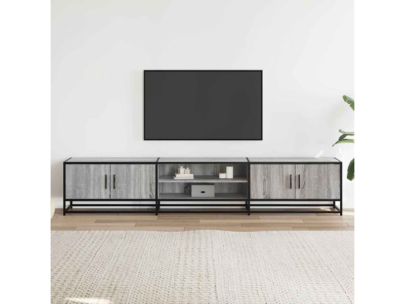  Meuble tv - banc tv - meuble de rangement sonoma gris 210x35x41 cm bois d'ingénierie  - Conforama C