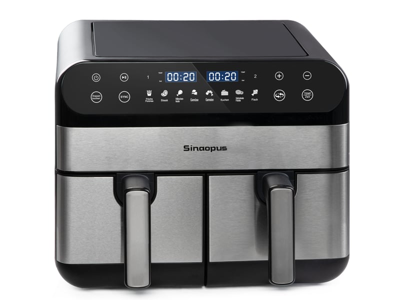  Friteuse sans huile double zone 10 l xxl 2400 w 40,5 x 38,5 x 30,7 cm – noir – led tactile  - Conforama D
