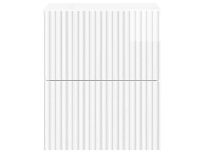  Table de chevet - cabinet de chevet - table de nuit mural blanc brillant 33 x 34,5 x 40 cm  - Conforama D