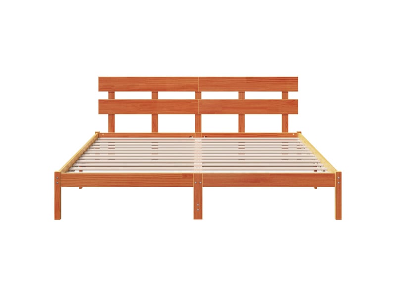 Lit double- lit adulte - cadre de lit marron 200 x 200 cm bois de pin massif - Conforama B