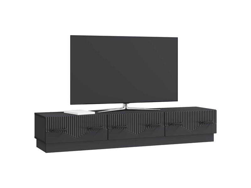  Meuble tv - banc tv - meuble de rangement avec tiroir noir 147 x 34,5 x 27 cm bois d'ingénierie  - Conforama C