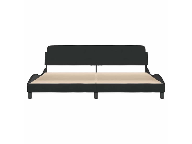 Lit double- lit adulte - cadre de lit dover noir 200x200 cm velours - Conforama C