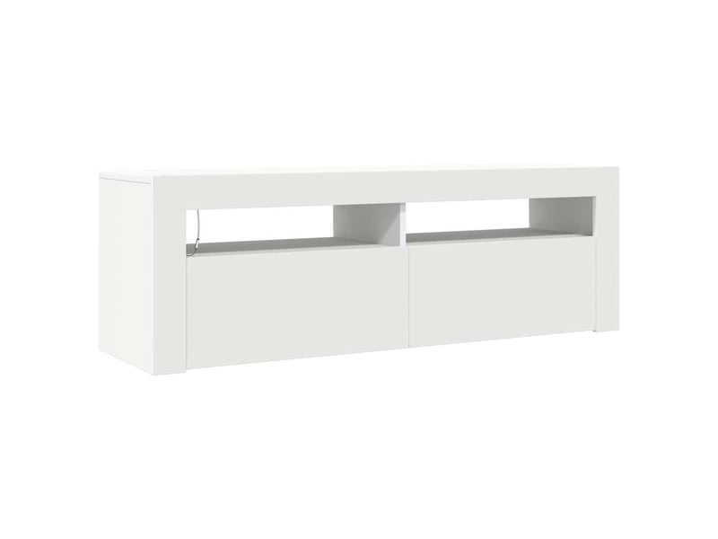  Meuble tv - banc tv - meuble de rangement avec lumières led blanc 120x35x40 cm  - Conforama C