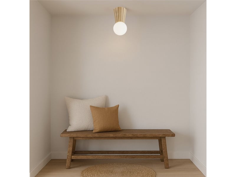  Argon volante plafonnier volante globe en bois de chêne naturel g9, ip44  - Conforama B