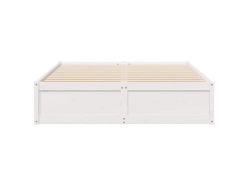 Lit double- lit adulte -  cadre de lit sans matelas blanc 140x190 cm bois de pin massif  - Conforama C