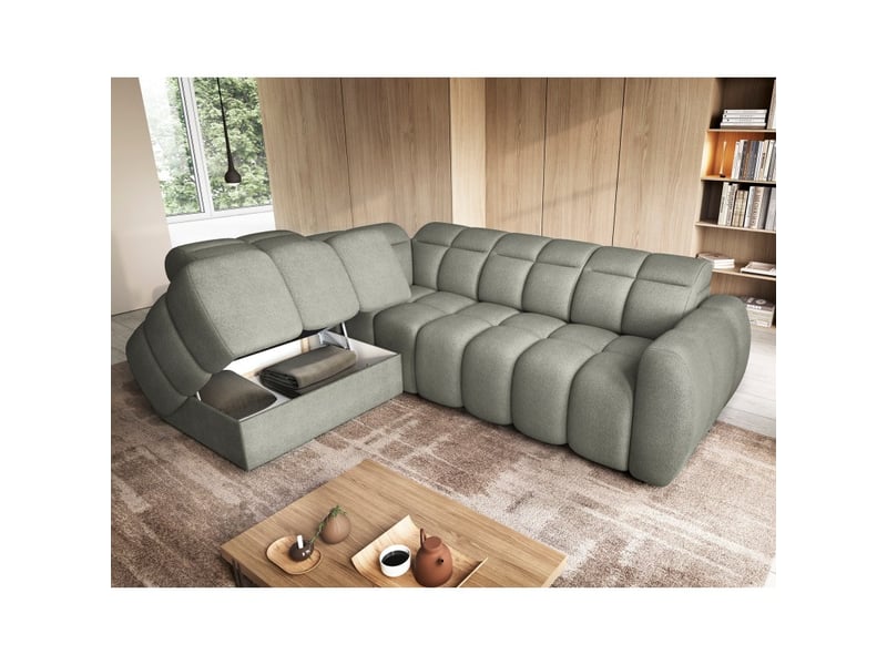  Canapé d'angle électrique ronda 4 places vert – angle gauche  - Conforama C