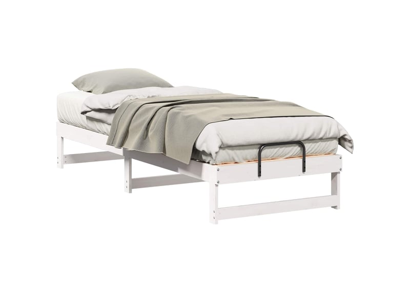  Lit simple- lit adulte -  cadre de lit blanc 80 x 200 cm pin massif  - Conforama A