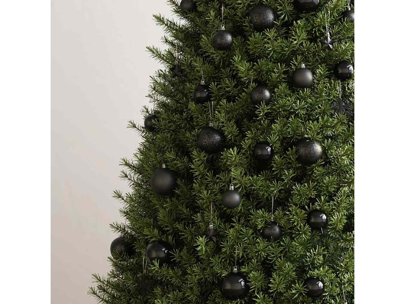  Ensemble de boules de noël 111 pièces noir polystyrène  - Conforama C