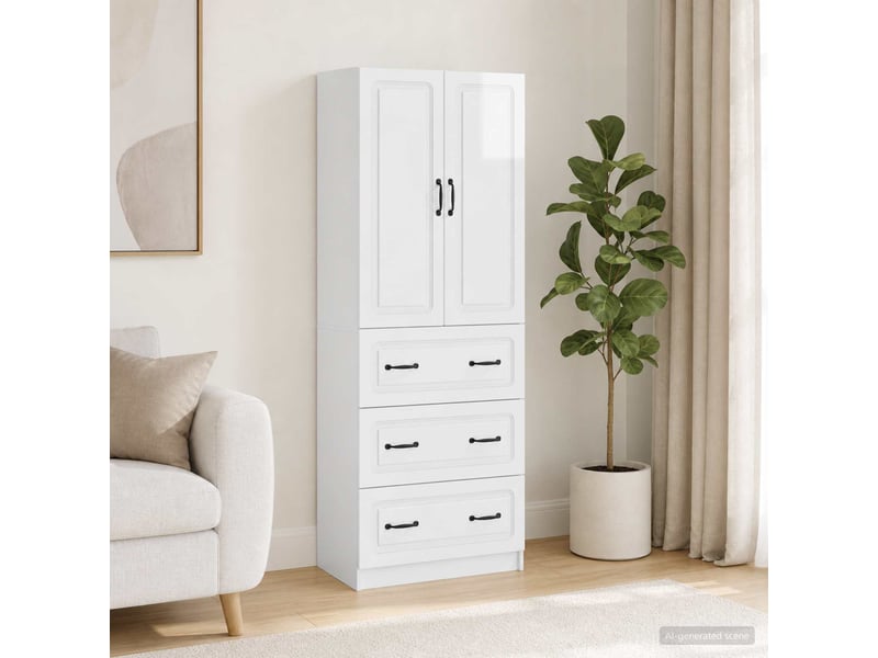 Ensemble de meubles 2 pcs, rangement de salon 66 x 34,5 x 87 cm bois d'ingénierie shl1611  - Conforama B