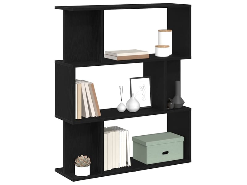  Bibliothèque, meuble de rangement salon en chêne noir 80x24x96 cm bois d'ingénierie  - Conforama D
