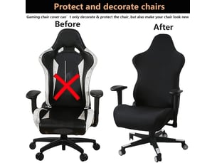 Lot de 4 housses de chaise gaming avec accoudoirsdossiers, convenant aux chaises de bureau, chaises d'ordinateur, chaises de course et chais, multicolore