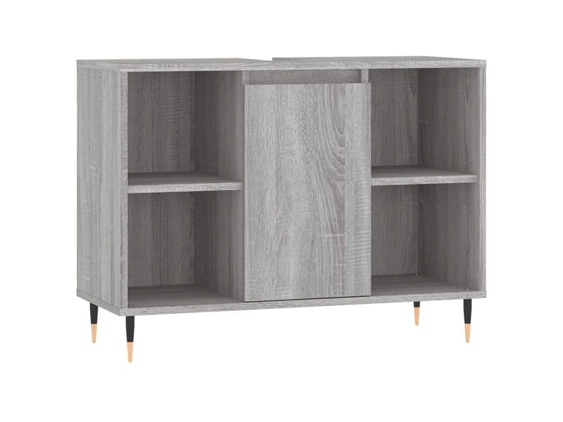  Meuble salle de bain rangement, commode sonoma gris 80x33x60 cm bois d'ingénierie shl9469  - Conforama A