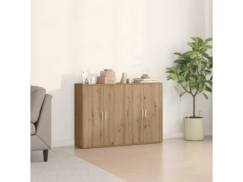  Buffet - bahut - meuble de rangement 2 pc chêne artisanal 60 x 31 x 84 cm bois d'ingénierie  - Conforama B