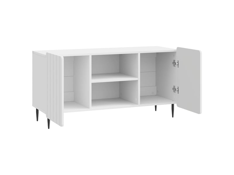  Meuble tv - banc tv - meuble de rangement 102 x 34,5 x 52 cm blanc brillant bois d'ingénierie  - Conforama E