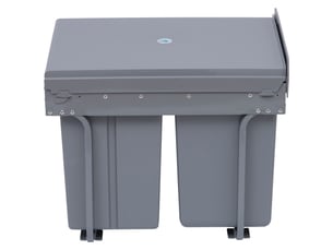Poubelle encastrable 3 bacs tri sélectif coulissante 40 l gris 48 x 34,2 x 41,8 cm